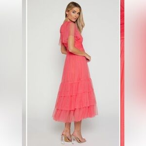 NWT Showpo JIRAYE MIDI DRESS - Coral sz 4
